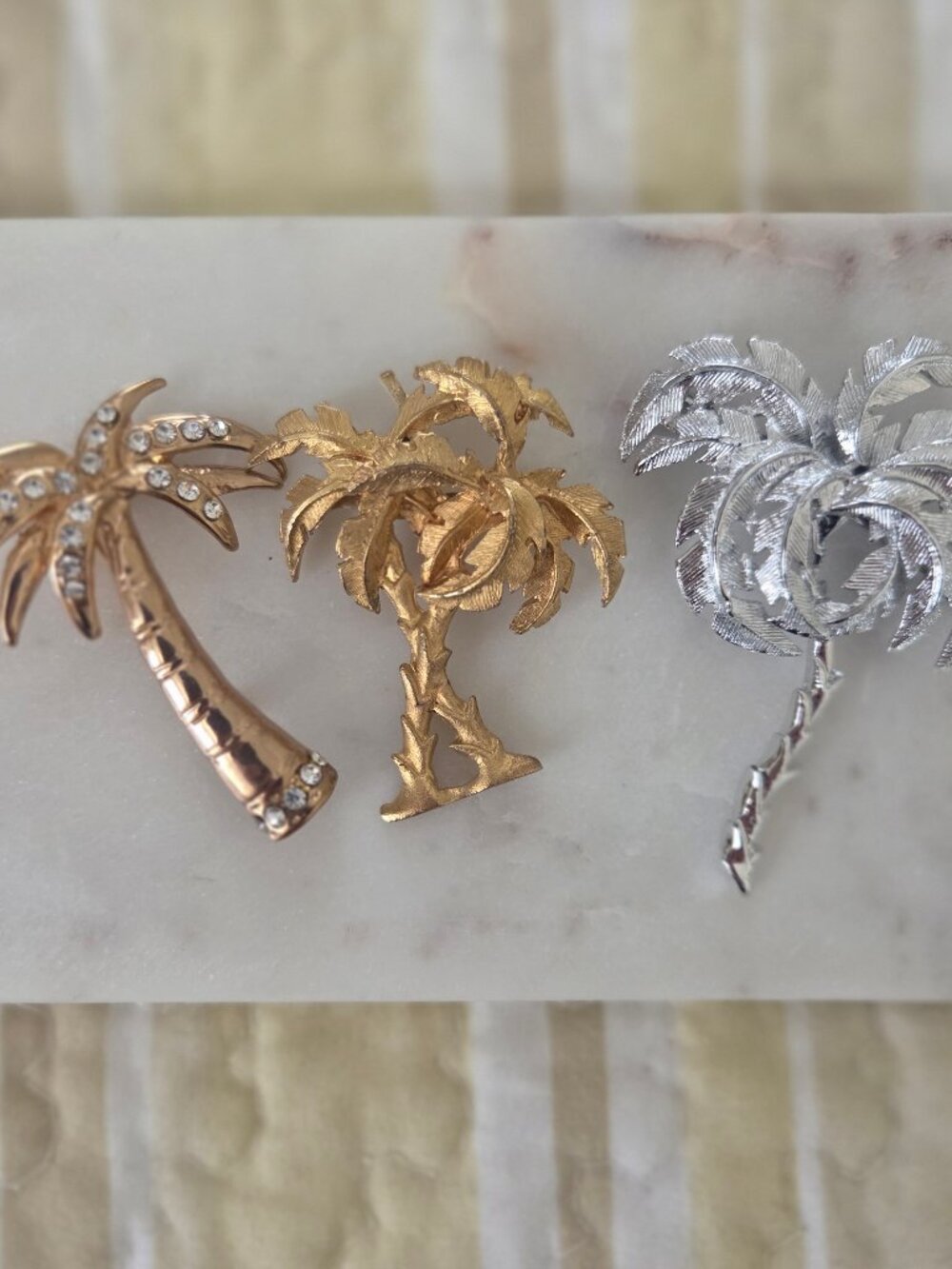 Lot of Three Vintage Palm Tree Brooches